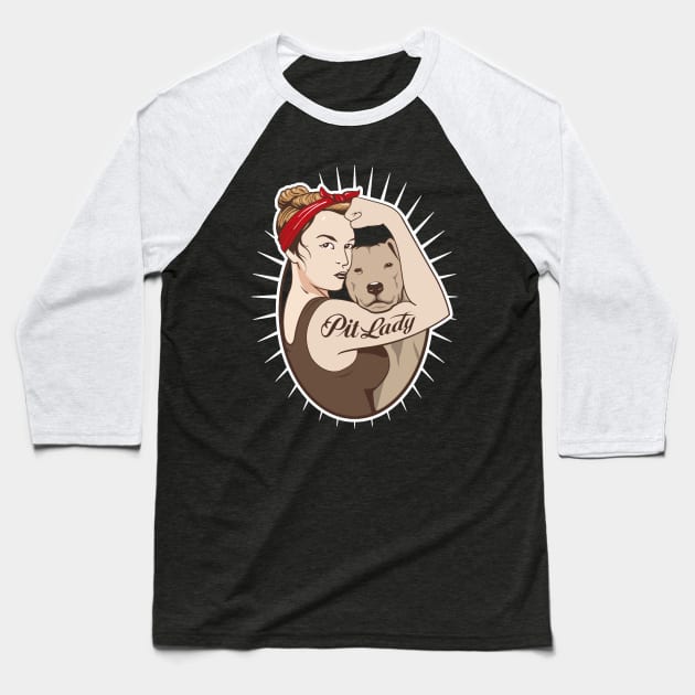 Pit Lady Gift T-shirt For Lover Pitbull Baseball T-Shirt by darius2019